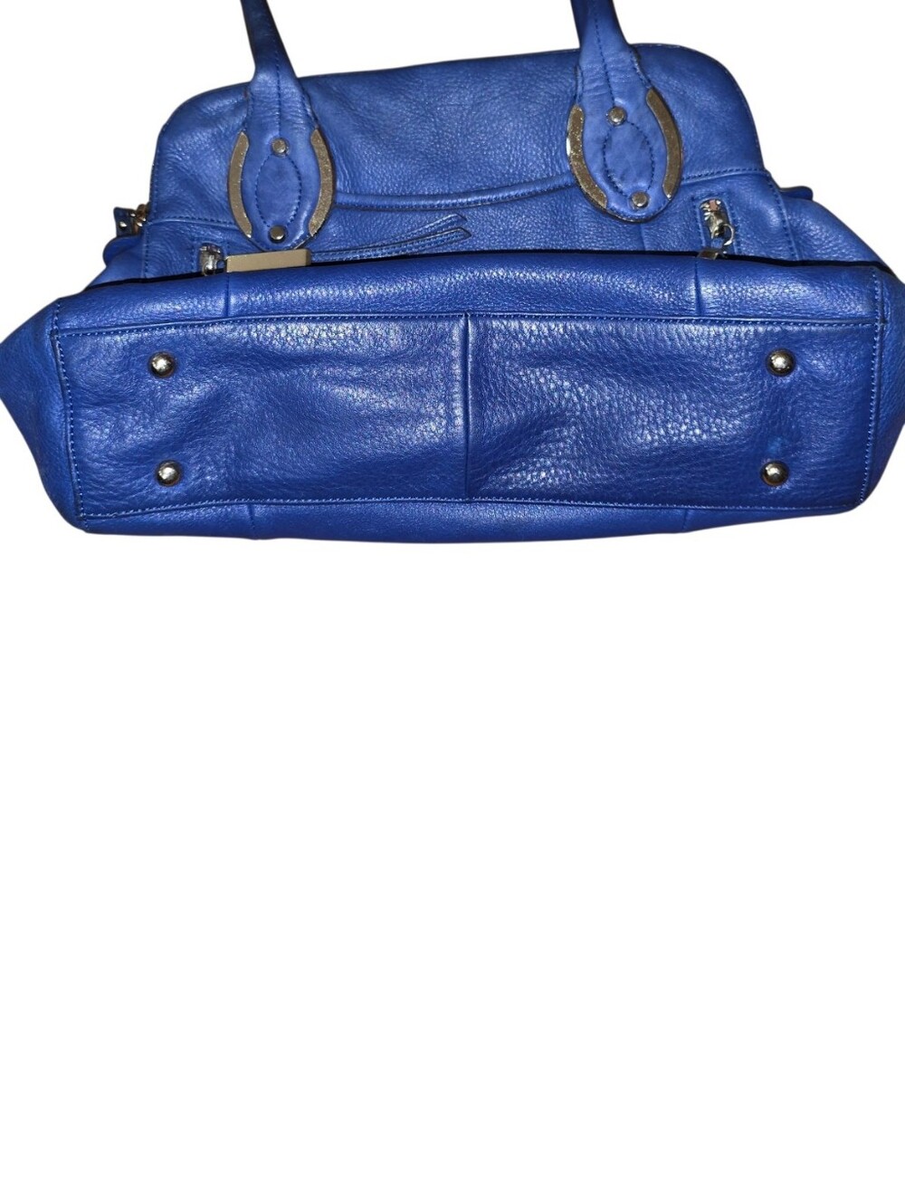 B. Makowsky Genuine Leather Bag Blue Shoulder Bag - Picture 3 of 6